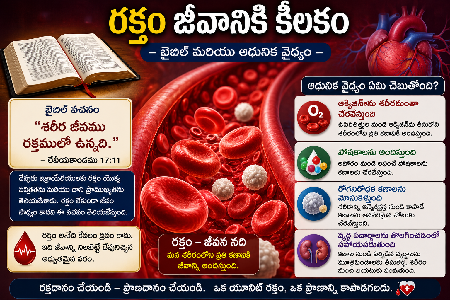 రక్తం జీవానికి కీలకం – బైబిల్ మరియు ఆధునిక వైద్యం